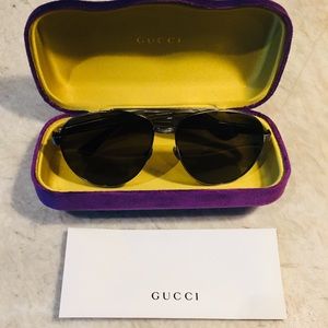 Gucci Silver Aviator Sunglasses